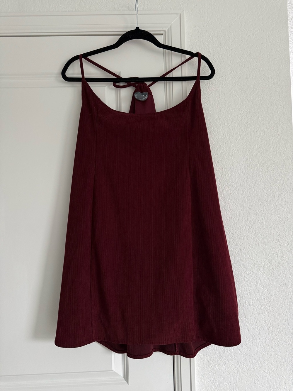 Arula Burgundy Ribbed Corduroy Dress, Womens Plus 1x